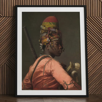 Bashi Besouk - Jean Leon Gerome Art Print / Canvas Black-framed Portrait Person Ornate Colorful Traditional Jean-léon Gérôme’s