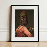 Bashi Besouk - Jean Leon Gerome Art Print / Canvas Black-framed Portrait Person Ornate Multi-colored Headdress Jean-léon Gérôme’s