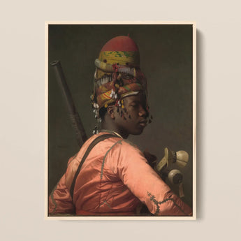Bashi Besouk - Jean Leon Gerome Art Print / Canvas Framed Art Print Man Ornate Multi-colored Headwear Orange Jean-léon Gérôme’s