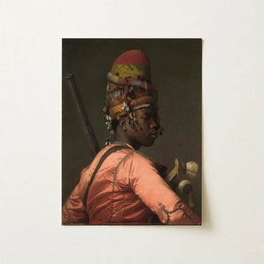Bashi Besouk - Jean Leon Gerome Art Print / Canvas Framed Painting Man Profile Ornate Multi-colored Hat Tassels Jean-léon Gérôme’s