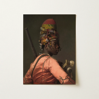 Bashi Besouk - Jean Leon Gerome Art Print / Canvas Framed Painting Man Profile Ornate Multi-colored Hat Tassels Jean-léon Gérôme’s