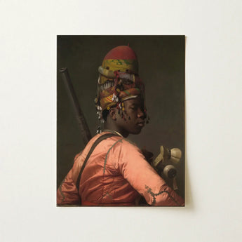 Bashi Besouk - Jean Leon Gerome Art Print / Canvas Framed Painting Man Profile Ornate Multi-colored Hat Tassels Jean-léon Gérôme’s