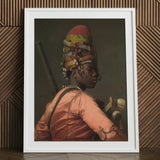 Bashi Besouk - Jean Leon Gerome Art Print / Canvas Framed Portrait Man Ornate Multi-colored Headwear Peach-toned Attire Jean-léon Gérôme’s