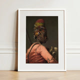 Bashi Besouk - Jean Leon Gerome Art Print / Canvas White-framed Portrait Person Ornate Multi-colored Headpiece Jean-léon Gérôme’s