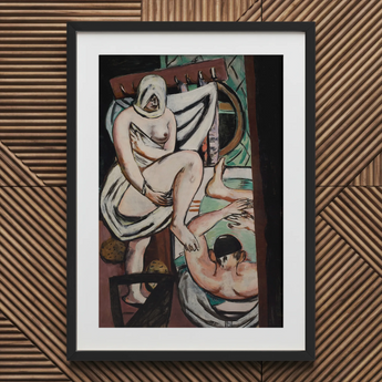 The Bath - Max Beckmann Kunstdruck / Leinwand, 20x30’’ / 51x76cm / Schwarzer Rahmen / Passepartout, Poster Drucke & visuelle Kunstwerke, Toby Leon