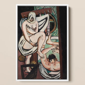 The Bath - Max Beckmann Art Print / Canvas Framed Painting Two Figures Stylized Expressive Composition Bold Max Beckmann Art Print, Woman