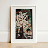 The Bath - Max Beckmann Art Print / Canvas Framed Stylized Nude Figure White Drapery, Woman Steadies Prints