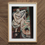 The Bath - Max Beckmann Art Print / Canvas Wooden Framed Artwork Nude Figure Abstract Elements, Woman Steadies Prints
