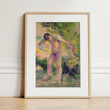 Bather Drying Himself at St Tropez - Henri Edmond Cross Art Print / Canvas, 12x16’’ / 31x41cm / Natural Frame / Matboard, Posters Prints &