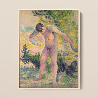 Bather Drying Himself at St Tropez - Henri Edmond Cross Art Print / Canvas, 12x16’’ / 31x41cm / Natural Frame, Posters Prints & Visual