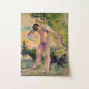 Bather Drying Himself at St Tropez - Henri Edmond Cross Art Print / Canvas, 12x16’’ / 31x41cm / Unframed / no Border, Posters Prints &