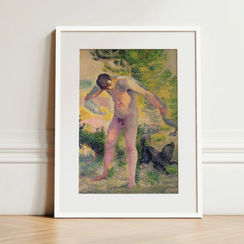 Bather Drying Himself at St Tropez - Henri Edmond Cross Art Print / Canvas, 12x16’’ / 31x41cm / White Frame / Matboard, Posters Prints &