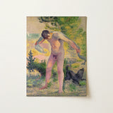 Bather Drying Himself at St Tropez - Henri Edmond Cross Art Print / Canvas Reproduction Painting Bath Paul Signac Nude Man Impressionistic,