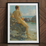 The Bather - Henry Scott Tuke Fine Art Print / Canvas, 24x32’’ / 61x81cm / Black Frame / Matboard, Posters Prints & Visual Artwork, Toby