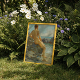 The Bather - Henry Scott Tuke Fine Art Print / Canvas Framed Painting Golden Border Depicts Nude Figure Seated, Cornish Shoreline, Prints