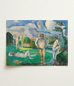 Vibrant Impressionistic Painting Nude Figures Sunlit Garden Bold Cézanne’s Bathers, Geological Outcrop, Fine Art Print
