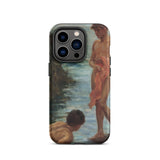 A Bathing Group - Henry Scott Tuke Iphone Case, 14 Pro / Matte, Black Iphone Case Classical Painting Two Figures Body