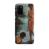A Bathing Group - Henry Scott Tuke Samsung Case, Galaxy S20 Plus / Matte, Phone Case Painted Scene Two Figures Water