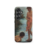 A Bathing Group - Henry Scott Tuke Samsung Case, Galaxy S25 / Matte, Phone Case Classical Painting Two Nude Male Figures