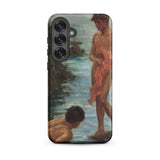 A Bathing Group - Henry Scott Tuke Samsung Case, Galaxy S25 Plus / Matte, Smartphone Painted Two Figures Body Water