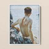 Beach Study - Henry Scott Tuke Art Print / Canvas, 12x16’’ / 31x41cm / White Frame, Posters Prints & Visual Artwork, Toby Leon