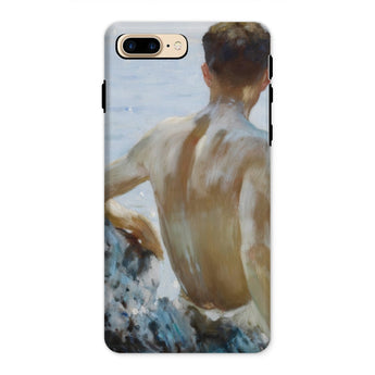 Beach Study - Henry Scott Tuke Phone Case Iphone 8 Plus / Matte Phone Case Painting Man Beach Study, Henry Scott Tuke, Sunlit Reverie