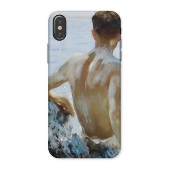 Beach Study - Henry Scott Tuke Phone Case Iphone x / Matte Phone Case Painting Man Beach Study, Henry Scott Tuke, Sunlit Reverie