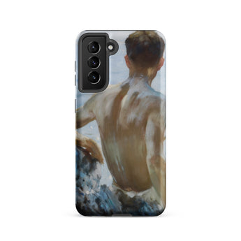 Beach Study - Henry Scott Tuke Phone Case Samsung Galaxy S21 / Matte Phone Case Painted Depiction Shirtless Man Water Waves Beach Study,