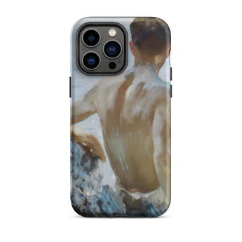 Beach Study - Henry Scott Tuke Phone Case Iphone 14 Pro Max / Matte Phone Case Painted Figure Beach Study, Henry Scott Tuke, Sunlit Reverie