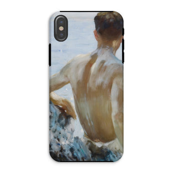 Beach Study - Henry Scott Tuke Phone Case Iphone Xs / Matte Phone Case Painting Man Beach Study, Henry Scott Tuke, Sunlit Reverie