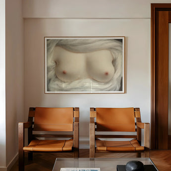 Beauty Revealed - Sarah Goodridge Art Print / Canvas Framed Artwork Soft Pale Skin-toned Nude Bust Draped, Painted, Private Love Token,