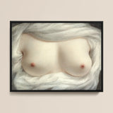 Beauty Revealed - Sarah Goodridge Art Print / Canvas Framed Painting Soft Pale Skin-toned Bust Partially Covered, Painted, Private Love