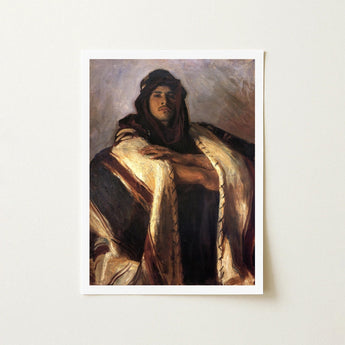 Bedouin Chief - John Singer Sargent Art Print / Canvas Framed Painting Man Traditional Attire Rich Earthy Tones, Commanding Presence Prints