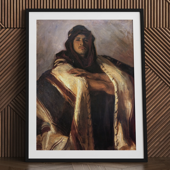 Bedouin Chief - John Singer Sargent Art Print / Canvas Framed Oil Painting Man Traditional Attire Rich Earthy John Singer Sargent, Bedouin