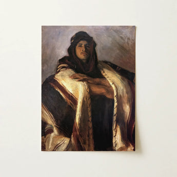 Bedouin Chief - John Singer Sargent Art Print / Canvas Framed Oil Painting Man Traditional Attire Rich Earthy John Singer Sargent, Bedouin