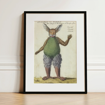 Beelzebub - Compendium of Demonology Art Print / Canvas Framed Vintage Illustration Mythical Creature Rabbit Ears Human Demonology Art
