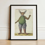 Beelzebub - Compendium of Demonology Art Print / Canvas Framed Vintage Illustration Mythical Creature Rabbit Ears Human, Parchment Hush