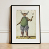 Beelzebub - Compendium of Demonology Art Print / Canvas Framed Vintage Illustration Mythical Creature Rabbit Ears Human Demonology Art
