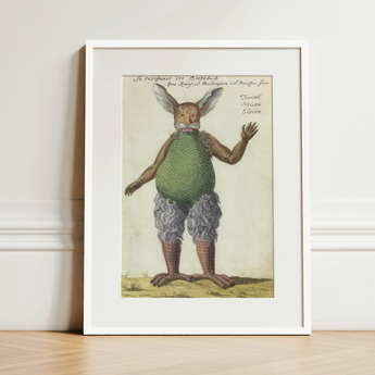 Beelzebub - Compendium of Demonology Art Print / Canvas Framed Vintage Illustration Mythical Creature Rabbit-like Ears Green Demonology Art