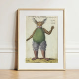 Beelzebub - Compendium of Demonology Art Print / Canvas Framed Vintage Illustration Mythical Creature Rabbit-like Ears, Parchment Hush