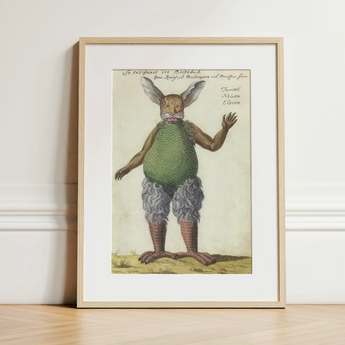 Beelzebub - Compendium of Demonology Art Print / Canvas Framed Vintage Illustration Print Mythical Creature Rabbit-like Ears Demonology Art