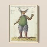 Beelzebub - Compendium of Demonology Art Print / Canvas Framed Vintage Illustration Mythical Creature Rabbit-like Head Green Demonology Art