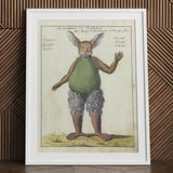 Beelzebub - Compendium of Demonology Art Print / Canvas Green Rabbit White Frame Brown Background, Parchment Hush Rises, Lynx Whiskers