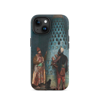 Before the Audience - Jean Leon Gerome Phone Case Iphone 15 / Matte Iphone Case Classic Painting Two Men Black Cat Jean-léon Gérôme