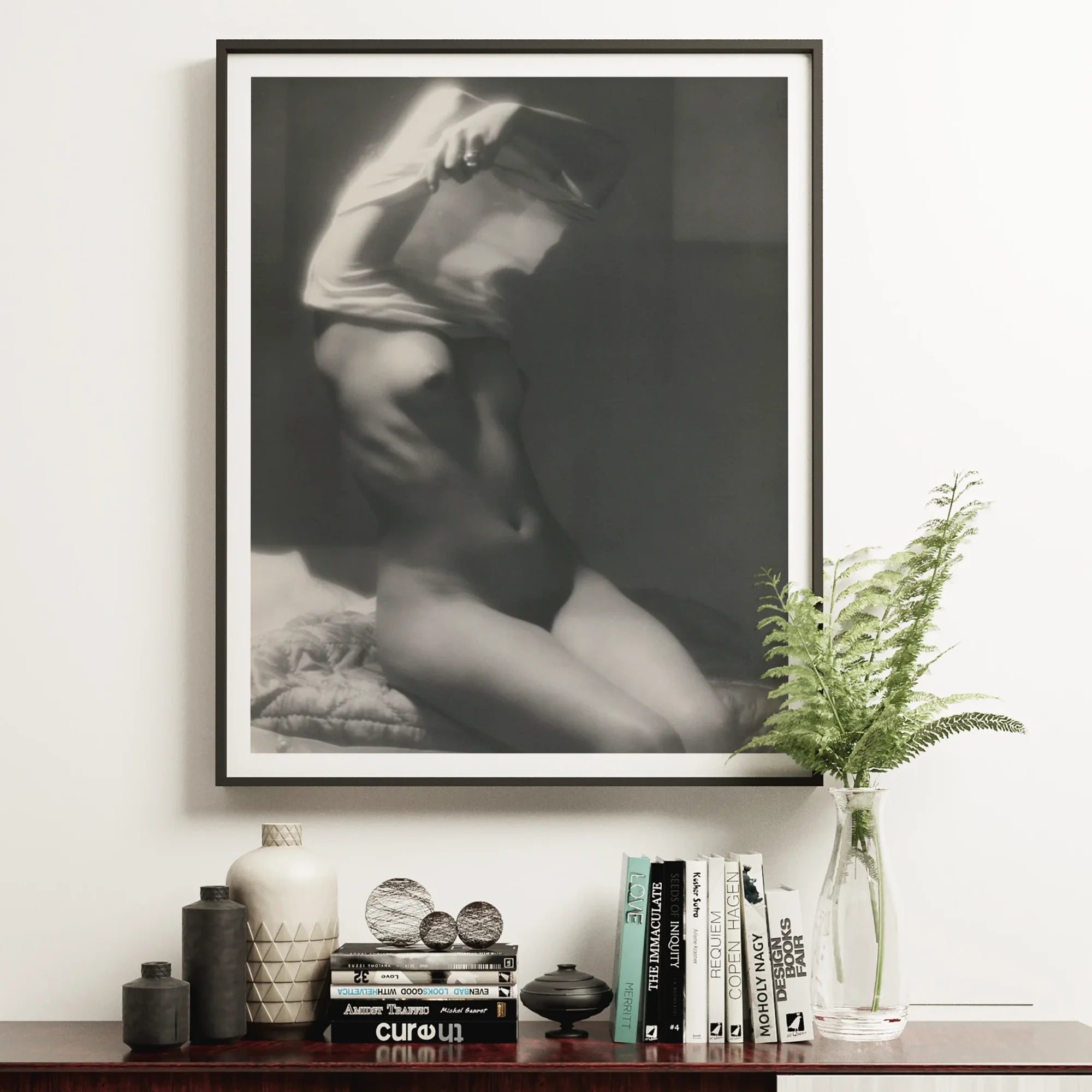Before Going to Sleep - Michael Heumuller Art Print, 18x24’’ / 46x61cm / Unframed, Black White Framed Photograph Person Motion Blurred Edges