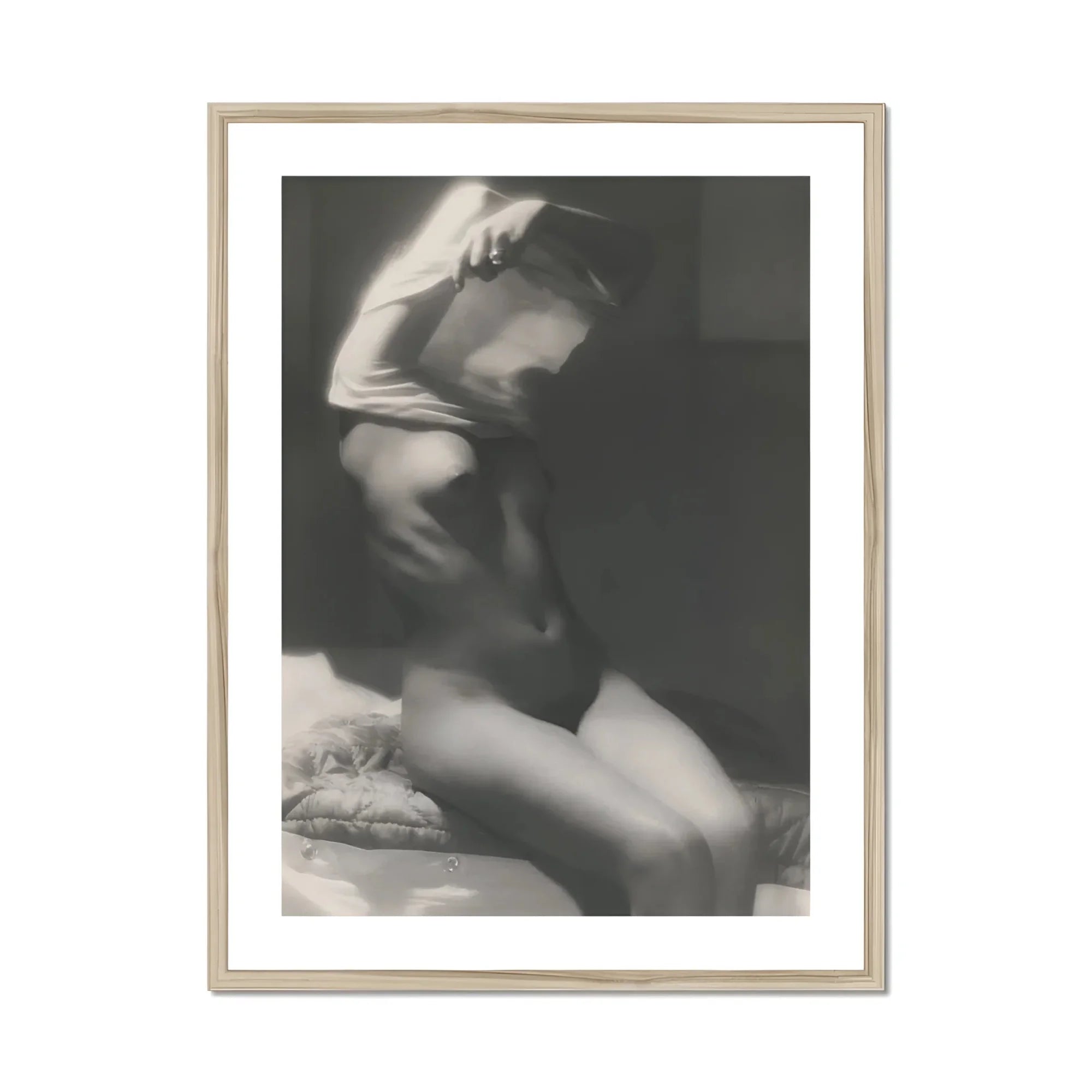 Before Going to Sleep - Michael Heumuller Art Print, Black White Artistic Photograph Nude Figure Dramatic Pose