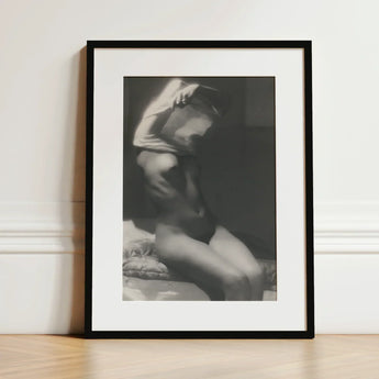 Before Going to Sleep - Michael Heumuller Art Print / Canvas Black-framed White Mat Monochrome Photograph Draped, Evocative Black and,
