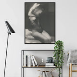 Before Going to Sleep - Michael Heumuller Art Print / Canvas Black-framed Black-and-white Photographic Figure, Evocative Black and White