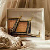 Before the Storm - Cambodian Temple Art Print / Canvas Framed Photograph Traditional Thai Rooftops Ornate Golden Photography, Temple’s Roof