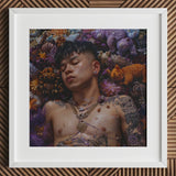 Bent & Spent - Gaysian Thai Twunk Art Print / Canvas White Square Frame Black Border, Homoerotic, Prints